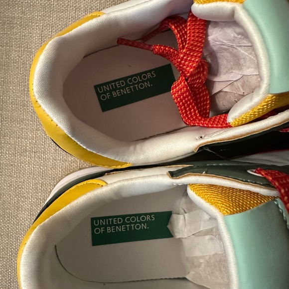 United Colors Of Benetton Green and Red Sneakers Retro Low-Top - Picture 2 of 6
